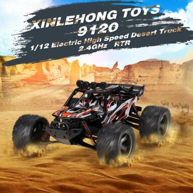 $8 Off XINLEHONG TOYS 9120 1/12 2.4GHz 2WD Electric High Speed Desert Truck RTR RC Car,free shipping $49.99(Code:TT8022) from TOMTOP Technology Co., Ltd