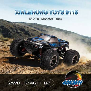 $7 Off XINLEHONG TOYS 9115 2.4GHz 2WD 1/12 40km/h Electric RTR High Speed Monster Truck RC Car,free shipping $49.99(Code:TT8063) from TOMTOP Technology Co., Ltd
