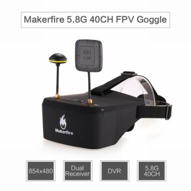 $4 OFF Makerfire EV800D 5.8G FPV Goggles,free shipping $79.99(Code:TTEV800D) from TOMTOP Technology Co., Ltd