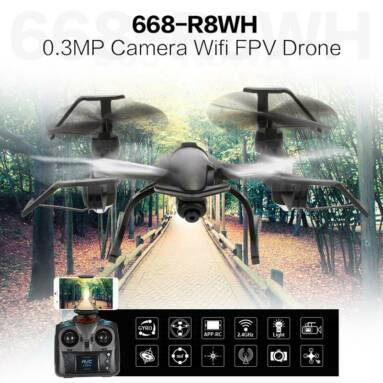 59.99$ for  668-R8WH 2.4G 4CH 1080P Camera Wifi FPV Drone Altitude Hold One Key Return from RCMOMENT