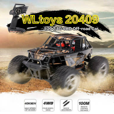 Get $4  Off For WLtoys 20409 1/20 2.4G 4WD Off-road Car Electric Cross-country Vehicle RC Crawler RTR with code EJ9223 Only $55.99 +free shipping from RCMOMENT