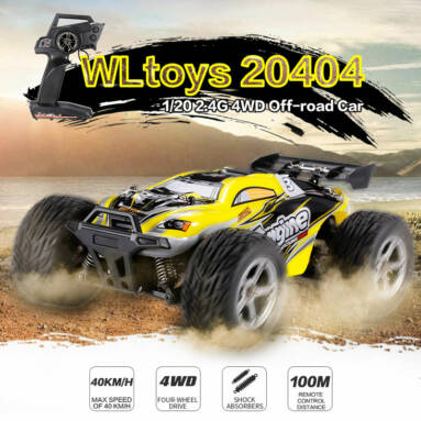 Get $4  Off For WLtoys 20404 1/20 2.4G 4WD Off-road Car 40km/h Electric Cross-country Vehicle RC Crawler RTR with code EJ9224 Only $55.99 +free shipping from RCMOMENT