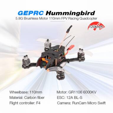 Get $10 off For GEPRC Hummingbird 5.8G 200mW Brushless 110mm Mini Micro FPV Racing Quadcopter RC Drone BNF with FrSky Receiver  with code EJ9641 Only $199.99 +free shipping from RCMOMENT