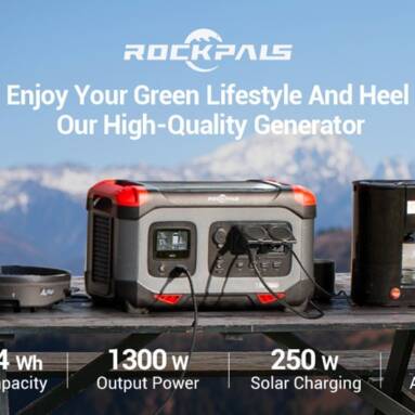 €599 with coupon for ROCKPALS RP1300 Portable Power Station from EU warehouse GEEKBUYING