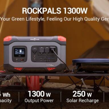 €1164 with coupon for ROCKPALS Rockpower 1300 Power Station from EU warehouse BUYBESTGEAR