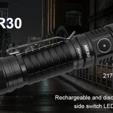 $39 with coupon for ROFIS MR30 Hard Light LED Flashlight CREE XHP 35 HI Lamp Bead from Gearbest