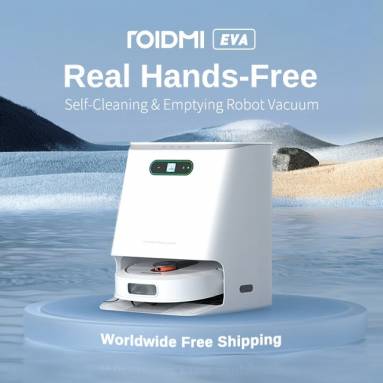 €698 with coupon for ROIDMI EVA Smart Robot Vacuum Cleaner Self-Cleaning & Emptying 3200Pa Powerful Suction 3-in-1 Vacuuming Sweeping Mopping LDS Navigation Auto-Drying 3 Modes 5200mAh Battery LED Display Alexa & Google Home APP Control from EU warehouse GEEKBUYING