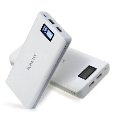 $21 with coupon for ROMOSS Sense 6 Plus LCD 20000mAh External Battery Pack Power Bank  –  WHITE from GearBest