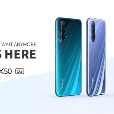€432 with coupon for Realme X50 5G CN Version 6.57 inch FHD+ 120Hz Refresh Rate NFC Android 10.0 4200mAh 30W VOOC 4.0 64MP Quad Rear Cameras 12GB 256GB Snapdragon 765G Octa Core Smartphone – Polar from BANGGOOD