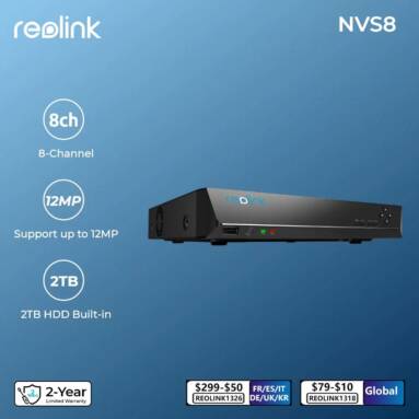 €194 with coupon for Reolink 12MP Surveillance Kit NVR Set NVS8 from EU warehouse ALIEXPRESS