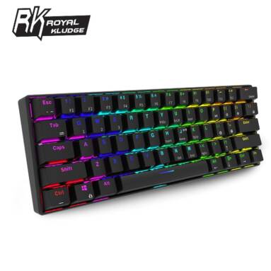 €36 with coupon for Royal Kludge RK61 61 Keys Mechanical Gaming Keyboard bluetooth Wired Dual Mode RGB Keyboard – Black Brown Switch from EU ES warehouse BANGGOOD