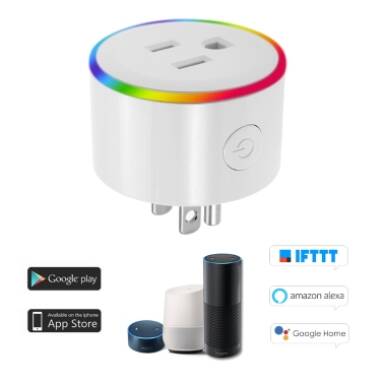 Скидка 18% на светодиодный индикатор WiFi Smart Plug для Amazon Alexa! from Tomtop