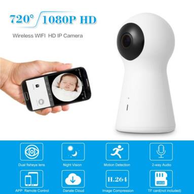 53% OFF 1080P Fish Eye Dual Lens Panoramic Camera,limited offer $43.19 from TOMTOP Technology Co., Ltd