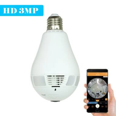 $6 OFF 3MP HD Wireless Wifi VR Light Bulb IP Camera,free shipping $41.99(Code:SLBIC6) from TOMTOP Technology Co., Ltd
