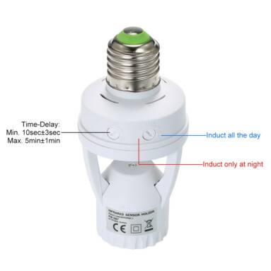 51% OFF 360 Degrees PIR Induction Motion Sensor Lamp Holder,limited offer $8.69 from TOMTOP Technology Co., Ltd
