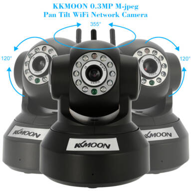 67% OFF KKmoon 0.3MP Camera P2P Pan Tilt IR WiFi Wireless Camera,limited offer $16.99 from TOMTOP Technology Co., Ltd