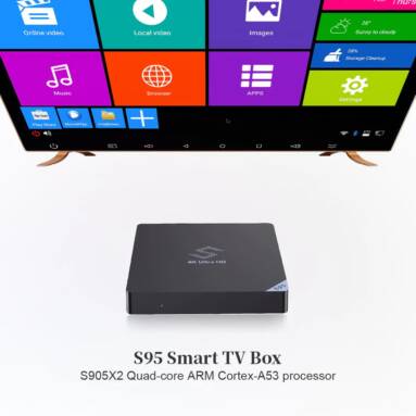 €50 with coupon for S95 Android 8.1 TV Box – BLACK 4GB RAM+32GB ROM EU PLUG from GearBest