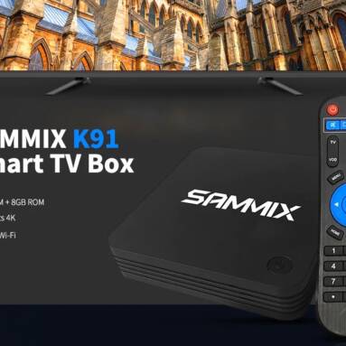 $19 with coupon for SAMMIX K91 Smart TV Box – Black 1GB RAM + 8GB ROM EU Plug from GEARBEST