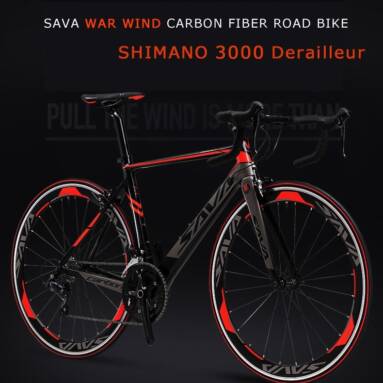 $808 with coupon for SAVA Windwar Road Bike Carbon Fiber Road bike with SHIMANO SORA 18 speeds Racing Road Bicycle from GEARBEST