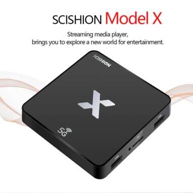 $24 with coupon for SCISHION Model X Android 8.1 TV Box – BLACK EU PLUG from Gearbest