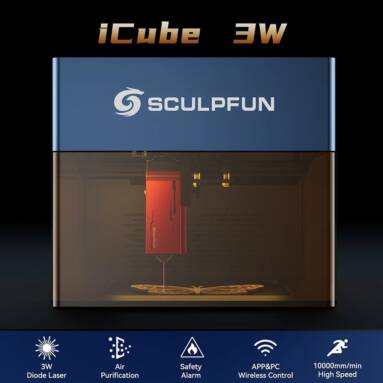€149 with coupon for SCULPFUN iCube 3W Laser Engraver from EU warehouse GEEKBUYING