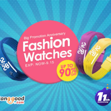UP to 90% OFF: Watches Big Promotion Anniversary from BANGGOOD TECHNOLOGY CO., LIMITED