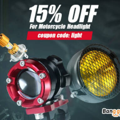 15% OFF Motorcycle Headlights Promotion from BANGGOOD TECHNOLOGY CO., LIMITED