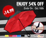 KCASA UB-1 Creative Reverse Double Layer Umbrella Folding Inverted Windproof Car Standing Rain Protection from BANGGOOD TECHNOLOGY CO., LIMITED