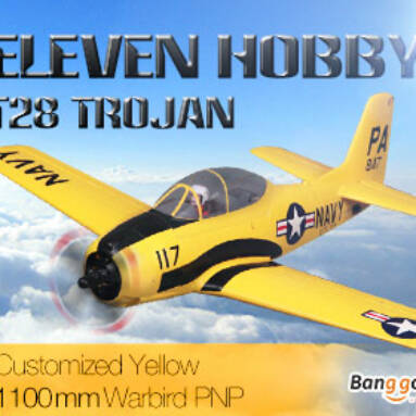 10% OFF for Eleven Hobby T-28 T28 Trojan Customized Yellow Warbird PNP from BANGGOOD TECHNOLOGY CO., LIMITED