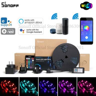 €17 with coupon for SONOFF L1 Dimmable IP65 2M 5M Smart WiFi RGB LED Strip Light Kit Work With Amazon Alexa Google Home – 5M from BANGGOOD