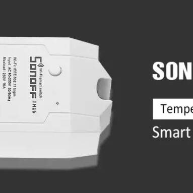 $7 with coupon for SONOFF TH16 Temperature Humidity Monitoring Smart Switch from Gearbest
