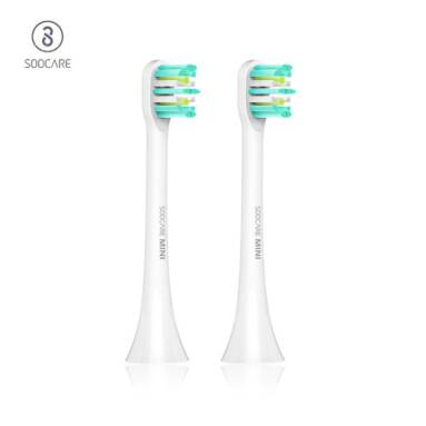 $6 with coupon for 2PCS SOOCARE Replacement Toothbrush Head  –  DEEP CLEAN  WHITE from GearBest