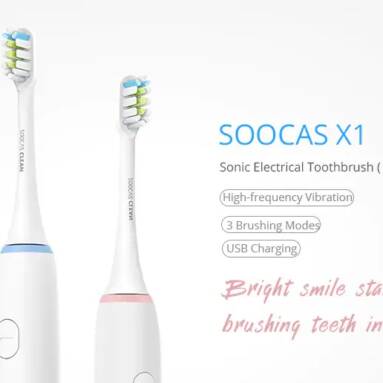 $27 with coupon for SOOCAS X1 Sonic Electrical Toothbrush Dental Care – WHITE INTERNATIONAL VERSION from GearBest