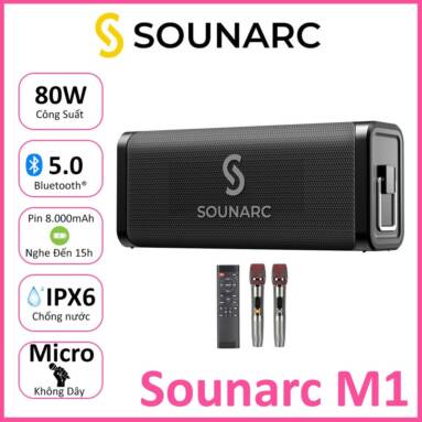 €39 with coupon for SOUNARC M1 80W Bluetooth Speaker with 2 Wireless Microphones from EU warehouse GEEKBUYING