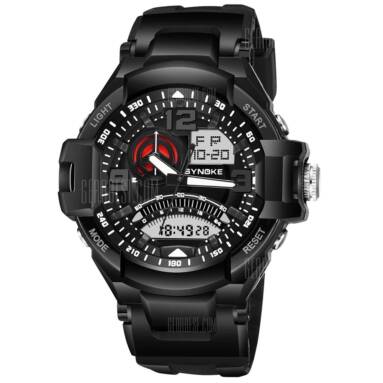 $4 with coupon for SYNOKE 67876 Trendy Waterproof Multifunctionable Men Watch  –  BLACK from GearBest