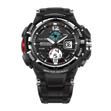 $8 with coupon for Sanda 289 5300 Double Movement Sports Male Watch  –  SILVER from GearBest