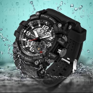 $9 with coupon for Sanda 740 5321 Luminous Double Movement Men Watch  –  BLACK from GearBest