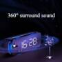 Sansui T68 Wireless bluetooth Speaker Dual Driver Alarm Clock LED Display Stereo Soundbar Subwoofer with Mic