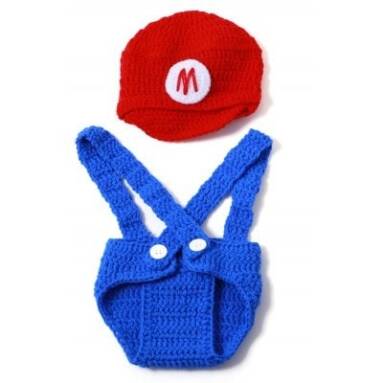 $1 with coupon for Set of Fashion Super Mario Knitting Props Clothes Hat Overalls For Baby’s Photography from GearBest