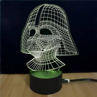 $5 with coupon for Shining Td054 Star Wars Darth Vader Shape 3D LED Lamp from Gearbest