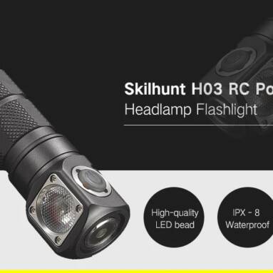 $44 with coupon for Skilhunt H03 RC Portable LED Headlamp Flashlight – COOL WHITE from GearBest