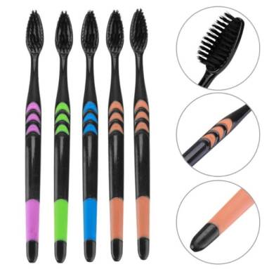 $3 with coupon for Soft Bristles Bamboo Charcoal Nano Toothbrush 5-color Design 10pcs from GearBest