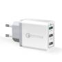 Spedcrd 3 Ports Quick Charger QC 3.0 30W USB Fast Charger  -  WHITE 