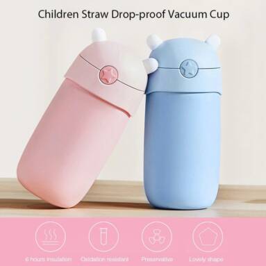 $39 with coupon for Straw Drop-proof Vacuum Cup from Xiaomi youpin – Pink from GEARBEST