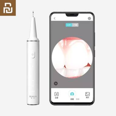 €33 with coupon for Sunuo T11 Pro Smart Visual Ultrasonic Dental Scaler Tooth Calculus Remover 500W HD Endoscope Cleaner With App From Xiaomi Youpin from BANGGOOD