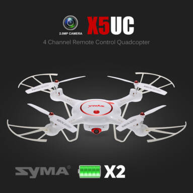 $52 with coupon for Syma X5UC 2.0MP HD Camera Drone with Barometer Set Height Function and One Extra Battery RC Quadcopter RTF from GearBest