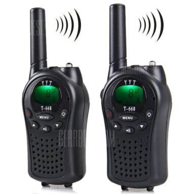 $19 with coupon for T – 668 8 – Channel LCD Screen VOX Walkie Talkie  –  BLACK from GearBest