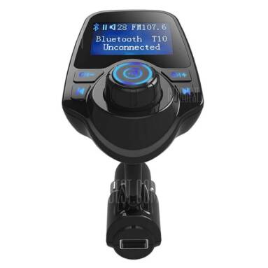 $9 with coupon for T10 Bluetooth Car MP3 FM Transmitter  –  BLACK from GearBest