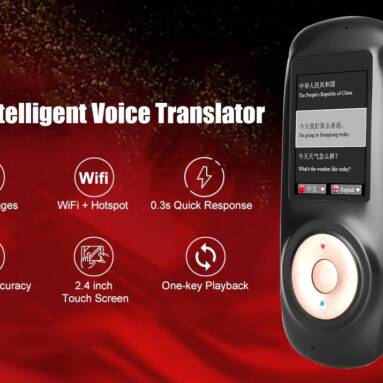 $59 with coupon for T2S Intelligent Voice Translator 2.4 inch Touch Screen WiFi Hotspot 42 Languages from GearBest