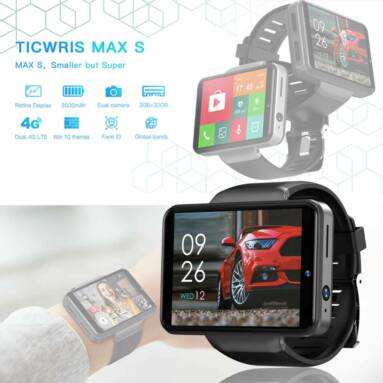 €118 with coupon for TICWRIS MAX S 2.4 Inch 640×480 Pixels 3G+32G 4G Watch Phone Dual Camera Face Unlock Life Assistant GPS Game Play Smart Watch from BANGGOOD